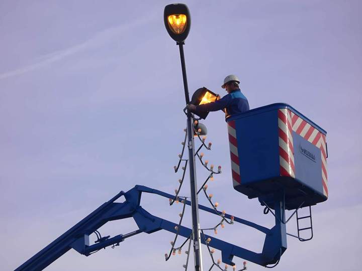 Installation système d'éclairage en hauteur l'Orne